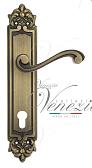Дверная ручка Venezia на планке PL96 мод. Vivaldi (мат. бронза) под цилиндр